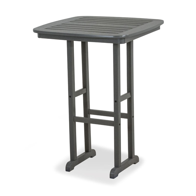 POLYWOOD Nautical 31" Bar Table, Slate Gray