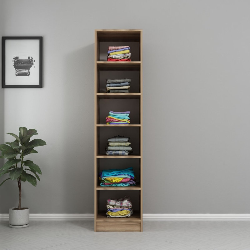 Elina Manufactured Wood Wardrobe, 210cm H x 45cm W x 52cm D, Dore
