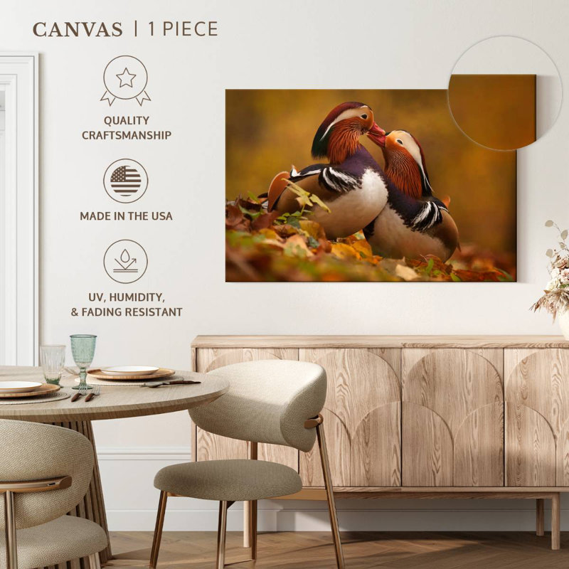 Brampt Loving Mandarin Ducks, 34" H x 51" W