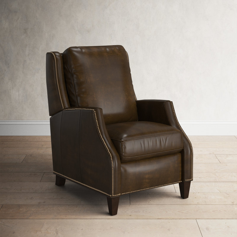 Chantey Recliner, Sarzana Fortress Brown Genuine Leather