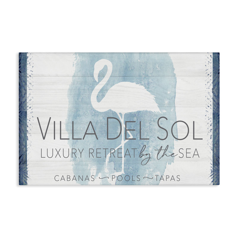 "Beach Retreat Flamingo Sign", art mural par PDR, LLC., H 20 po x l 30 po