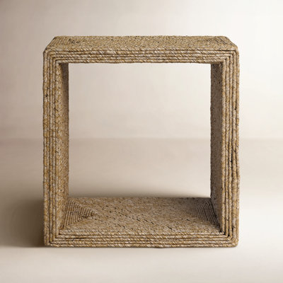 Evana Open Storage Woven End Table