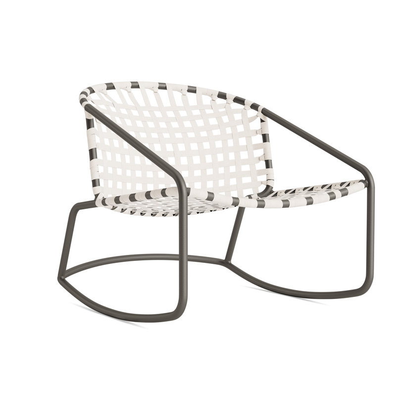 Kantan Outdoor Lounge Chair, Mica/White Suncloth Lace