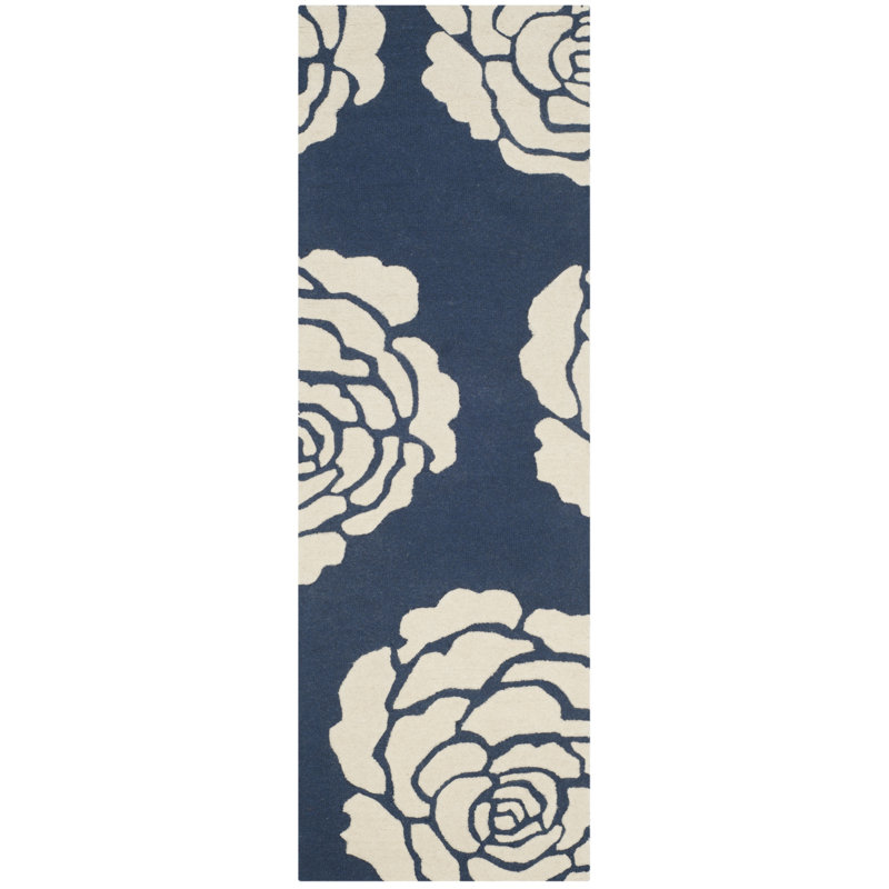 Cannen Hand Tufted Wool Floral Rug, Runner 2'6" x 8'