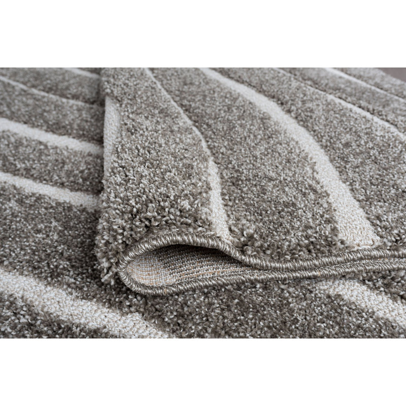 Tapis gris / crème Nassauer, Rectangle 9 pi 3 po x 12 pi 6 po