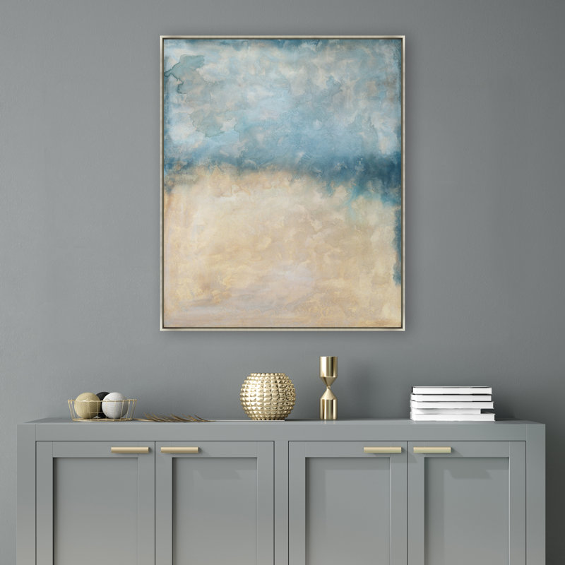 «Balance Intersection» par Neil Patrick - peinture sur toile à cadre flottant, H 45,5 po x l 37,5 po, Image au pinceau gel