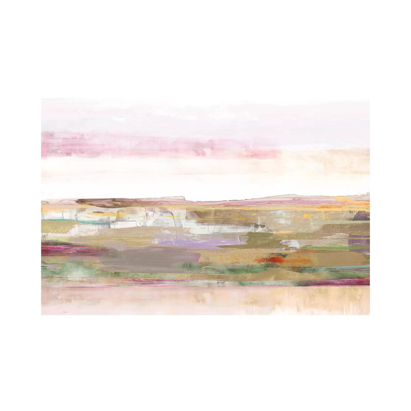 Pink Landscape by PI Galerie - Wrapped Canvas Painting, 101.6 cm H x 66.04 cm W x 3.175 cm D