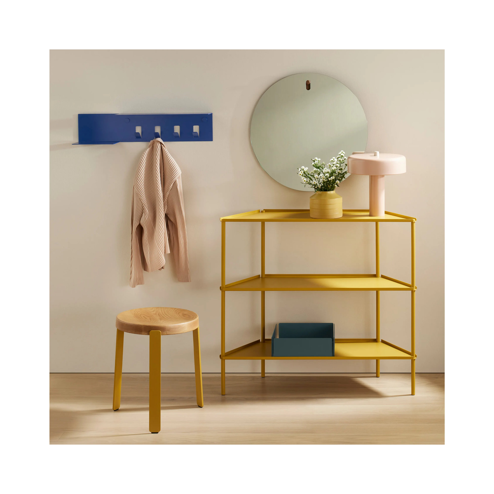 Not for Nothing 34" H x 38" W x 13 D" Shelving Unit, Mustard