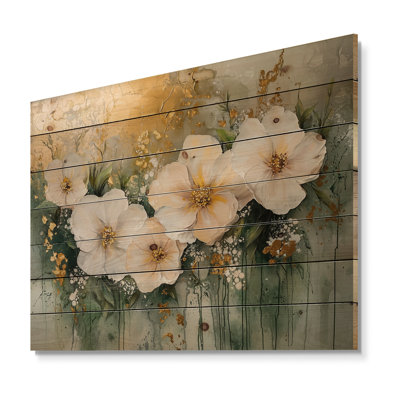 Wildflowers Spring Symphony Fury II - Décoration murale en bois Wildflowers - sur bois de pin naturel
