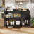 47" Modern Sideboard Buffet, Credenza Storage Cabinets, Adjustable Shelves
