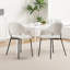 Ensemble de 4 chaises de salle à manger rembourrées en tissu Boucle de style Mid-Century avec dossier incurvé pour la cuisine