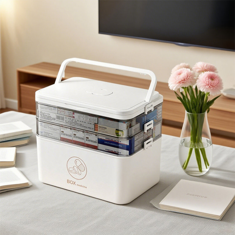 Medicine Storage Box Moisture Proof Shading For Home Travel 3 Tier