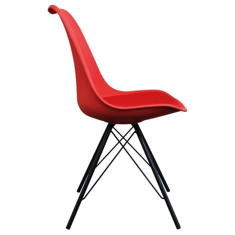 Aneta Plastic Side Chair, Red
