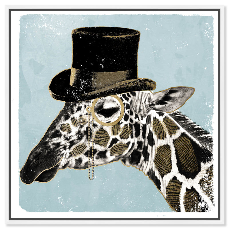 «Animals Gentleman Giraffe Zoo and Wild Animals», impression, Toile blanche encadrée, H 30 po x l 30 po x 1,5 po