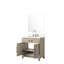 30 po Armoire de salle de bain en chêne gris X 22, comptoir en quartz blanc, miroir 28 et meuble-lavabo