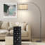 Lampe sur pied arquée 78,7 po Asem avec télécommande, ampoule DEL incluse et grand abat-jour Asem-845758606-819567389