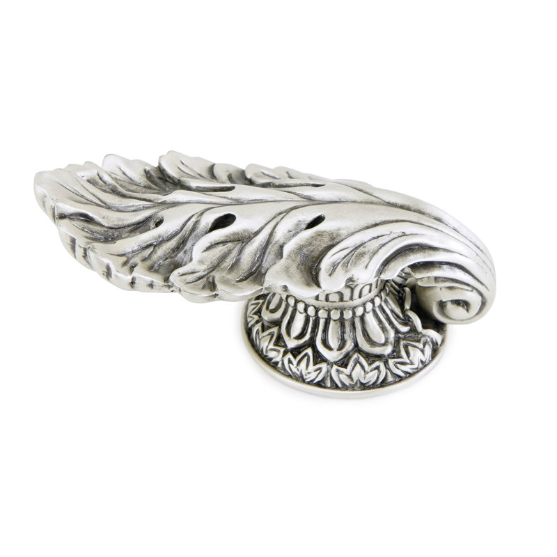 LOUIS XV KNOB WITH SMALL PLATE;, Matte Silver