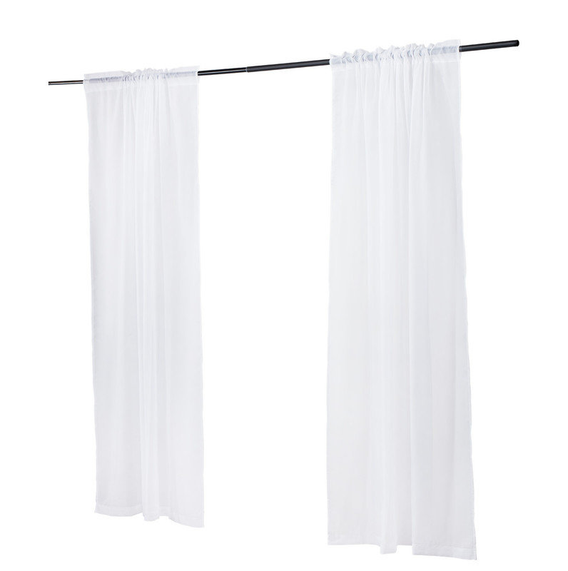 Sheer Curtains 52 W x 84 L inches 2 Panels Window Drapes Rod Pocket Polyester