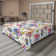 Drap plat à motif floral bohème Ambesonne