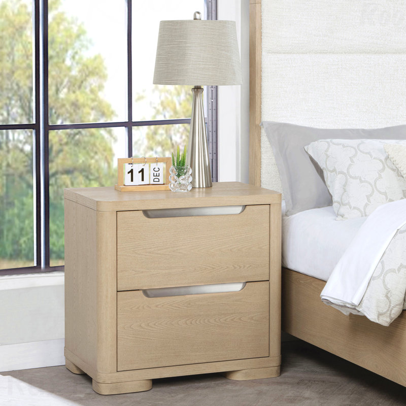 2-Drawer Nightstand, Bedside Table