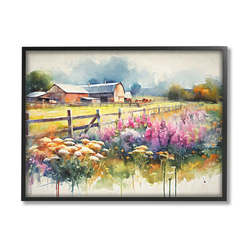 «Country Barn Modern» par Ramona Murdock, reproduction d'art sur bois, Giclée encadrée noir minuit