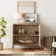 Ensemble de 2 tables de chevet en bois avec portes, grande table de bout, table de chevet Reeded Design Union-350474857