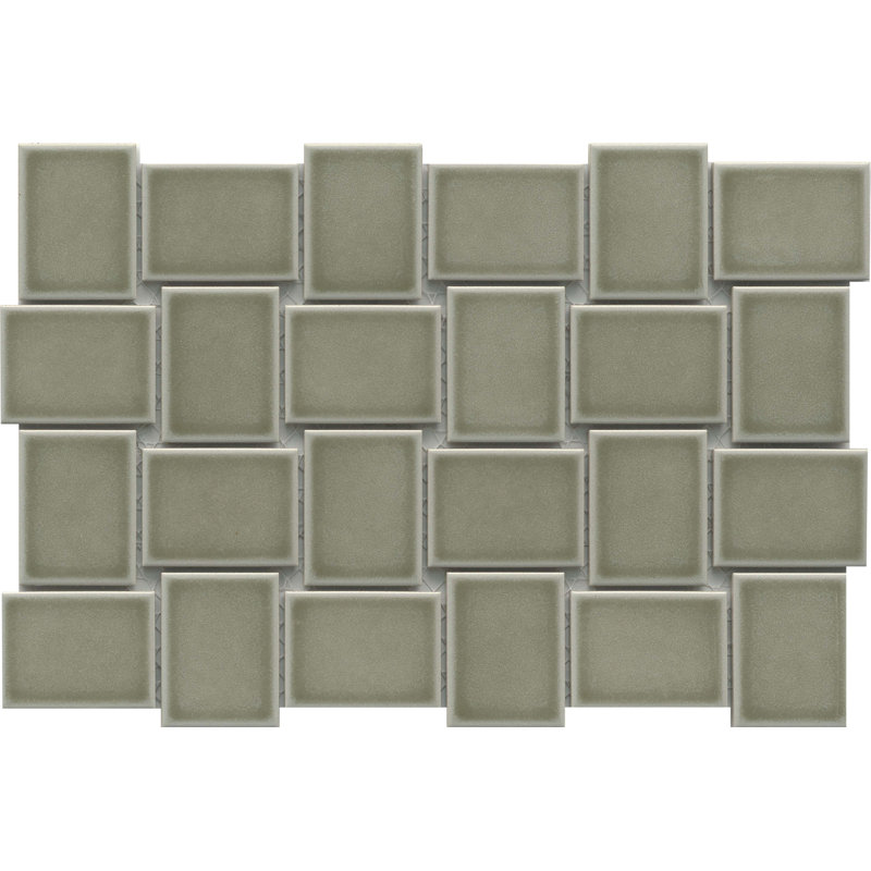 Hanami™ Porcelain Grid Metal Look Mosaic Wall & Floor Tile, Olive