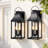 2-light 20'' H Black Outdoor Wall Lantern, Modern Industrial Porch & Patio Light Wall Sconce With Tempered Glass, Waterproof Exterior Lighting