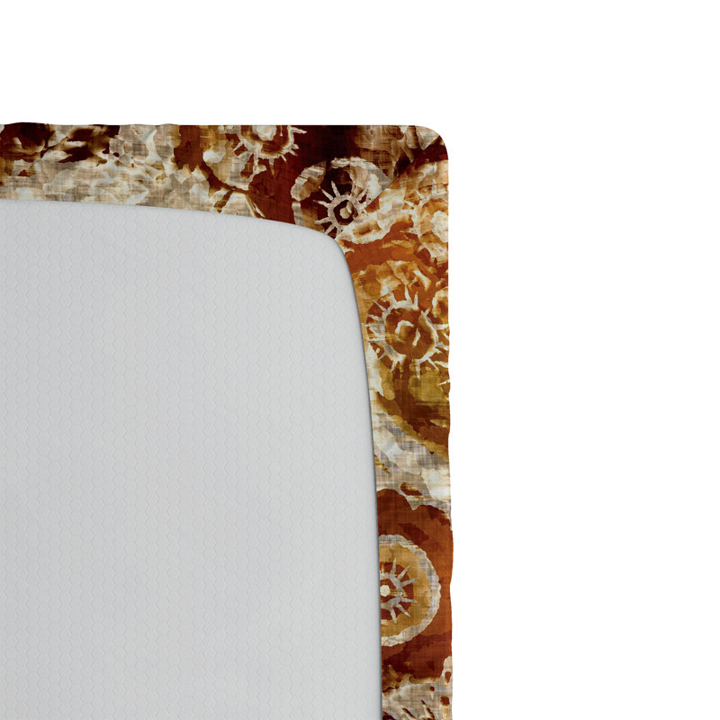 Drap-housse rustique Ambesonne, Drap-housse grand, Orange foncé, brun phoque / floral