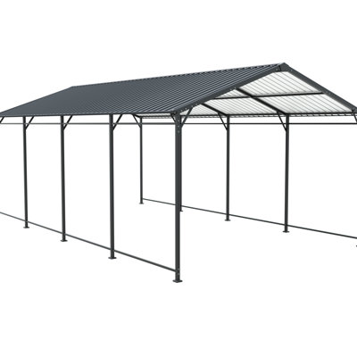 12*21 Ft, Heavy Duty, Carport, Tractors, Galvanized Roof, Safe Installation, Flat Concrete Steel , Cars, High - Density Weather Tape