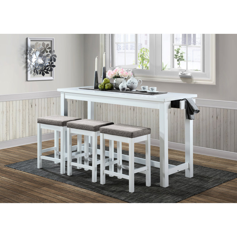 Table de salle à manger à hauteur de comptoir - table blanche 4pc avec prises de courant