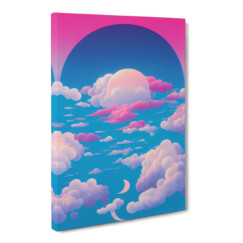Cloudy Sky Vaporwave - Wrapped Canvas, 60cm H x 40cm W x 3cm D