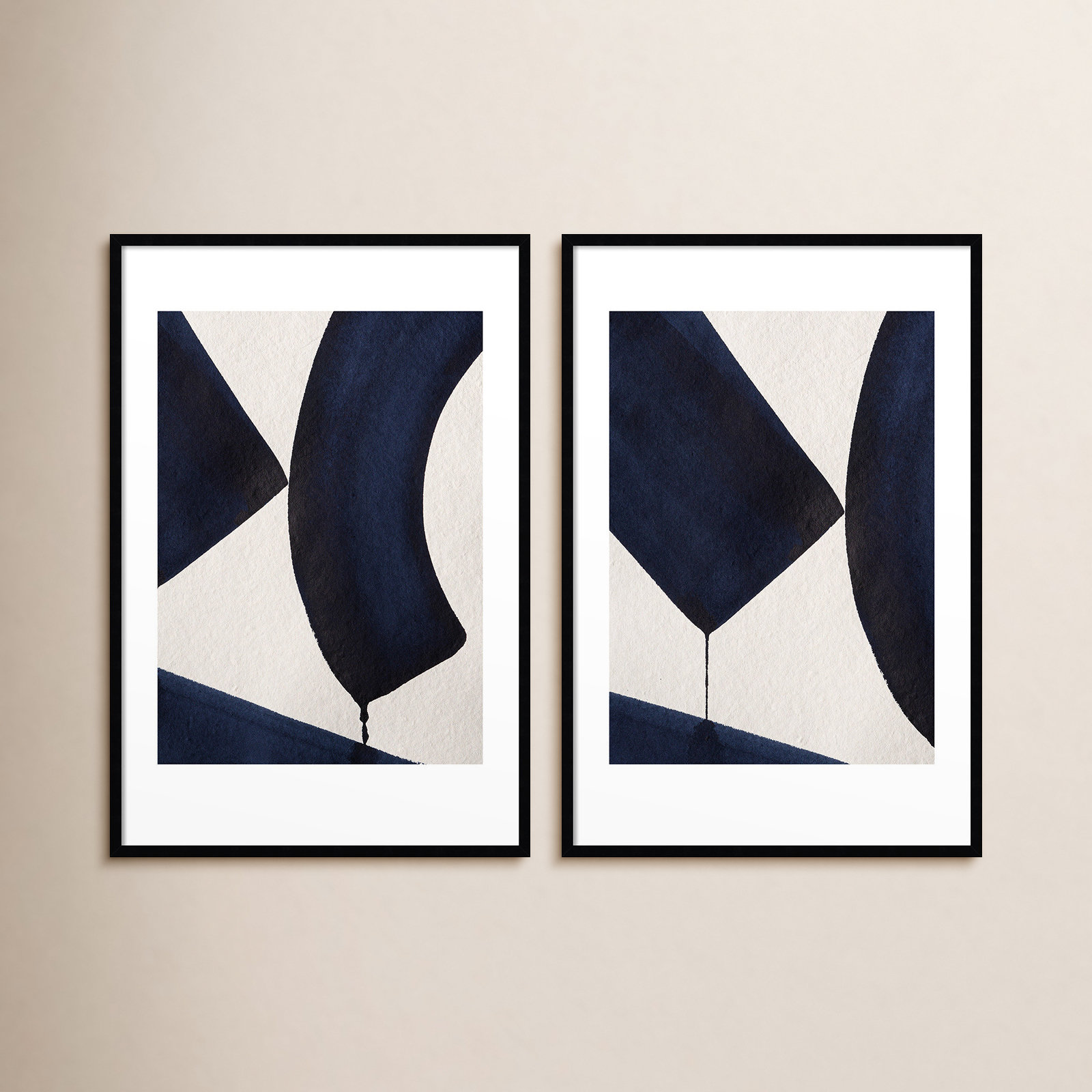 Fluid Motion 2 Duo by Simon West, Black, 42.15" H x 59" W x 0.88" D
