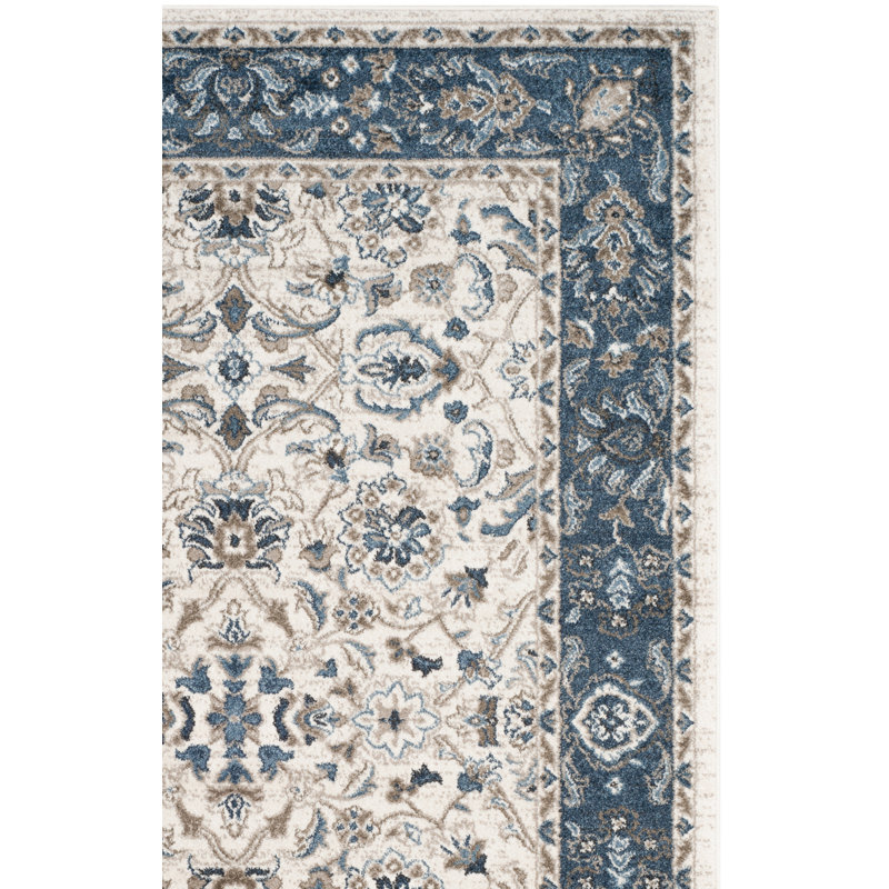 Tapis oriental beige / bleu Arthur, Tapis de couloir 2 pi x 8 pi