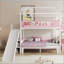 Lit superposé en bois en forme de maison avec glissade et escalier de rangement, cadre de lit pour enfants-129932103