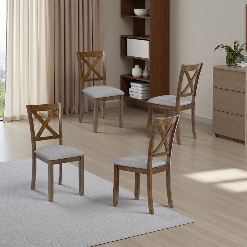 Dining Chairs Set For 4,Kitchen Chair With Padded Seat, Side Chair For Dining Room, Walnut