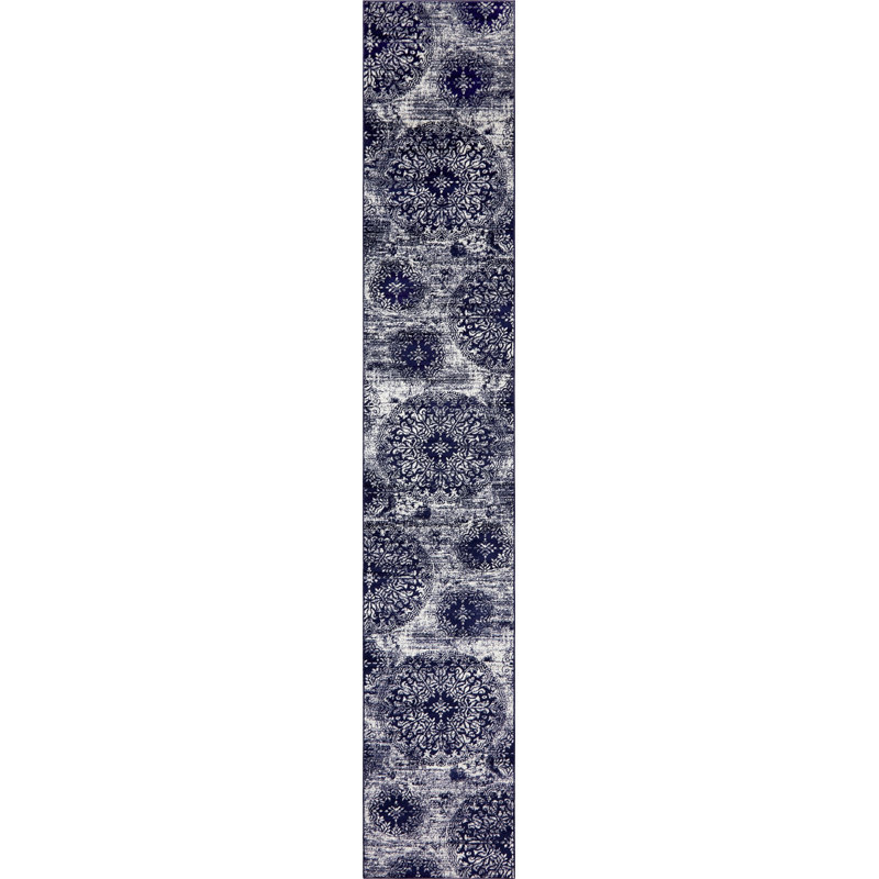Tapis floral Brandt, Tapis de couloir 2 pi x 13 pi 1 po, Marine
