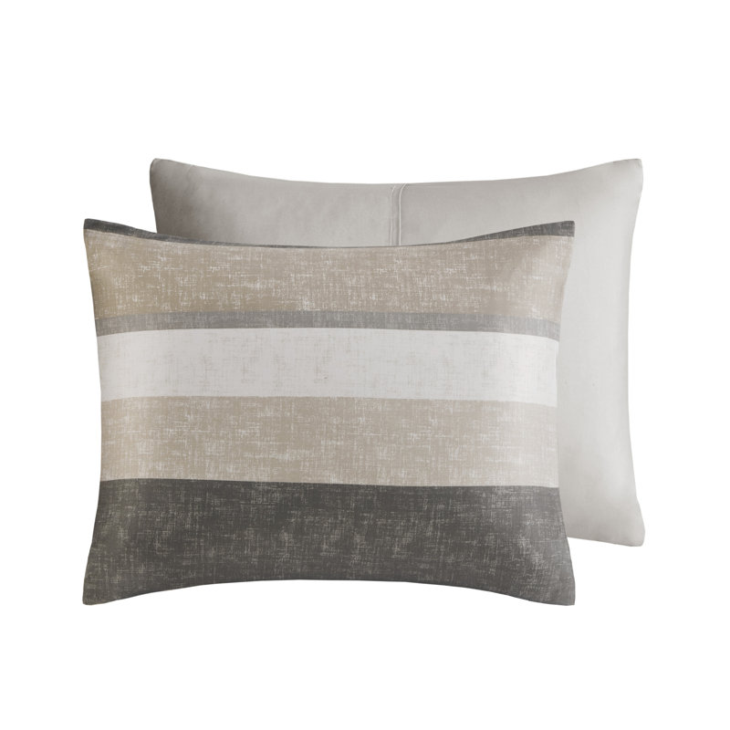 Full Taupe and Grey Microfiber Reversible Bed in a Bag Set