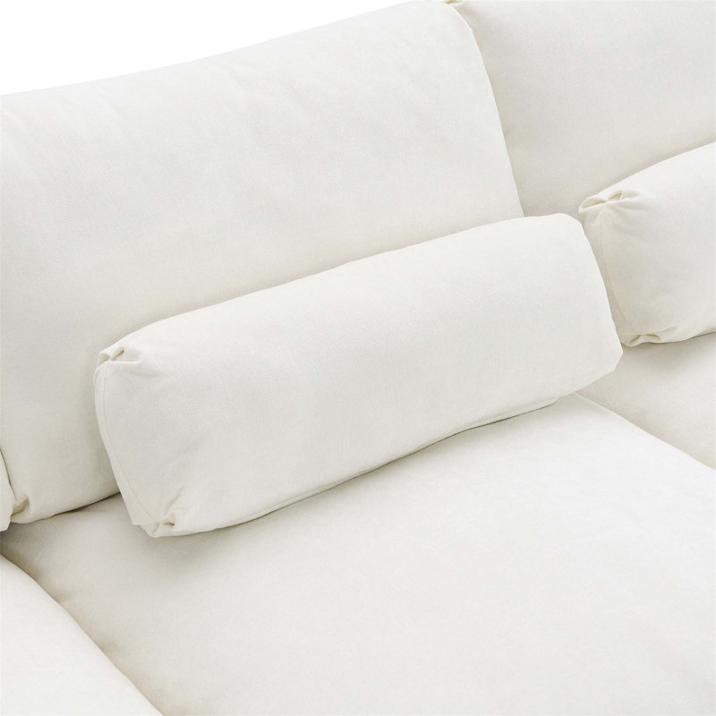 Canapé modulaire en chenille avec poches de rangement et repose-pieds amovibles, combinaison libre pour des espaces de vie confortables
