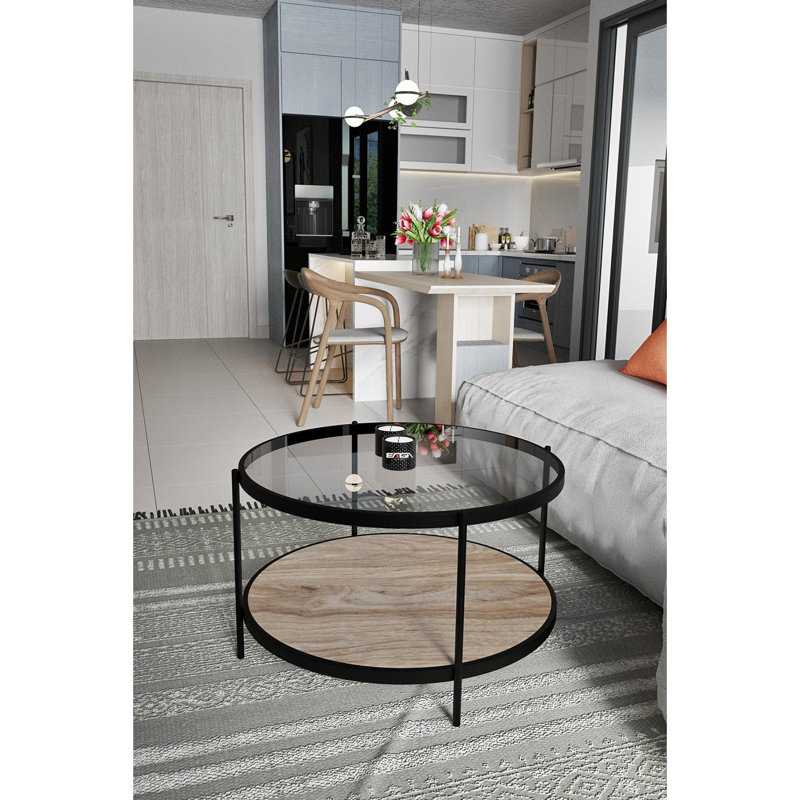 Glorias Coffee Table, Transparent/Antique Pine