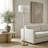 62 Inch Two-Tone Floor Lamp Fabric Drum Shade Matte White Brass Contemporary Olie-1193339202