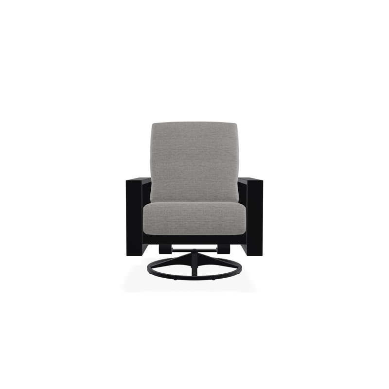 Larssen Deep Seating Cushion Swivel Rocker, Black, Canvas Granite Sunbrella® Canvas