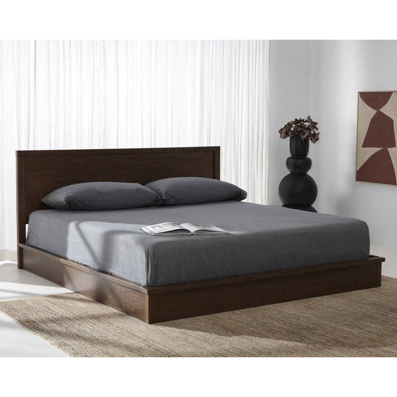 Sauger Platform Bed, Queen, Medium Oak
