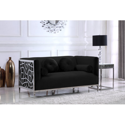 Sansa 64.5" Velvet Square Arm Loveseat