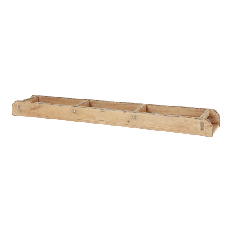 Dawndi Env. 31-35 "L moule à brique rétro en bois naturel avec 3 compartiments (taille variable)