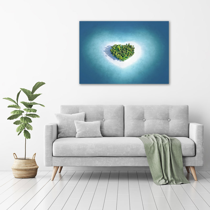 Island Heart Shape - Wrapped Canvas Print