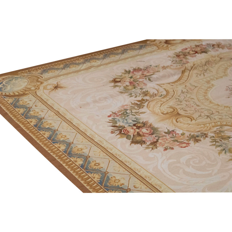 Hand Knotted Wool Area Rug in Ivory