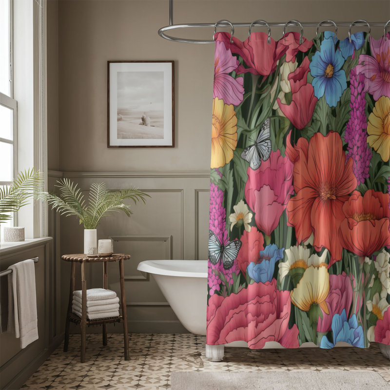 Petal Perfection - Rideau de douche Premium, H 74 po x l 71 po