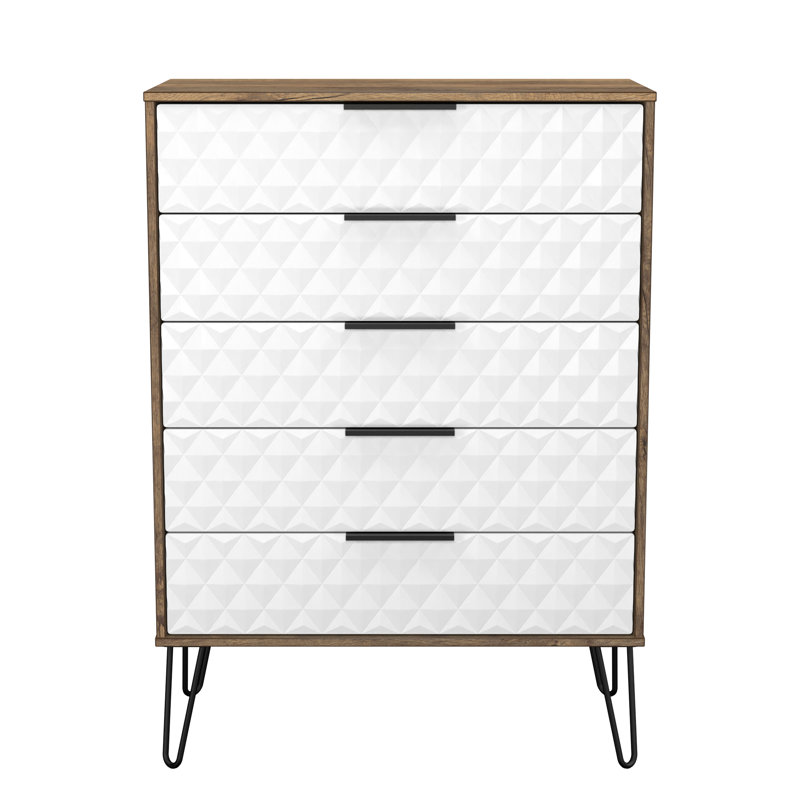 Talita 77cm W 5 - Drawer Chest of Drawers, White