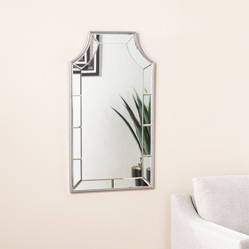 Elegant Silver Beveled Rectangular Wall Mirror